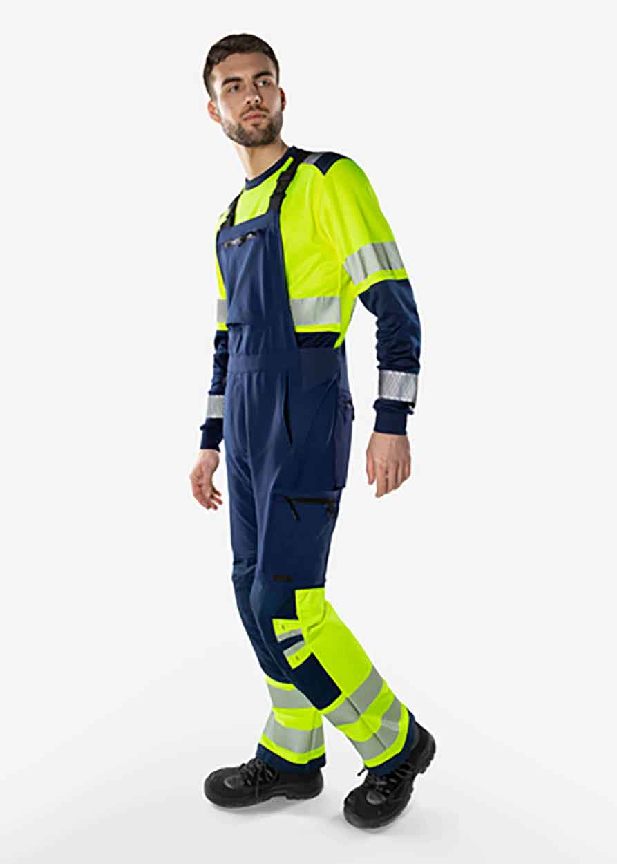 Fristads High vis Green stretch bib'n'brace class 1 1032 GSTP