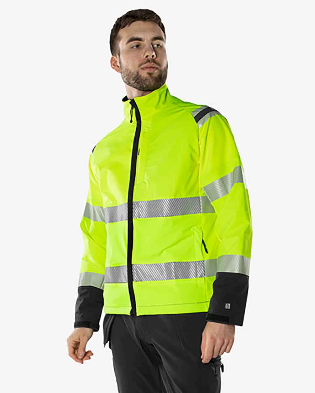 Fristads High vis Green stretch jacket class 3 4647 GSTP