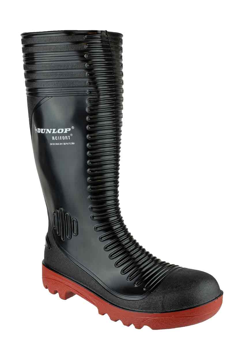 Dunlop A252931 Acifort Ribbed Super Safety Wellingtons Black