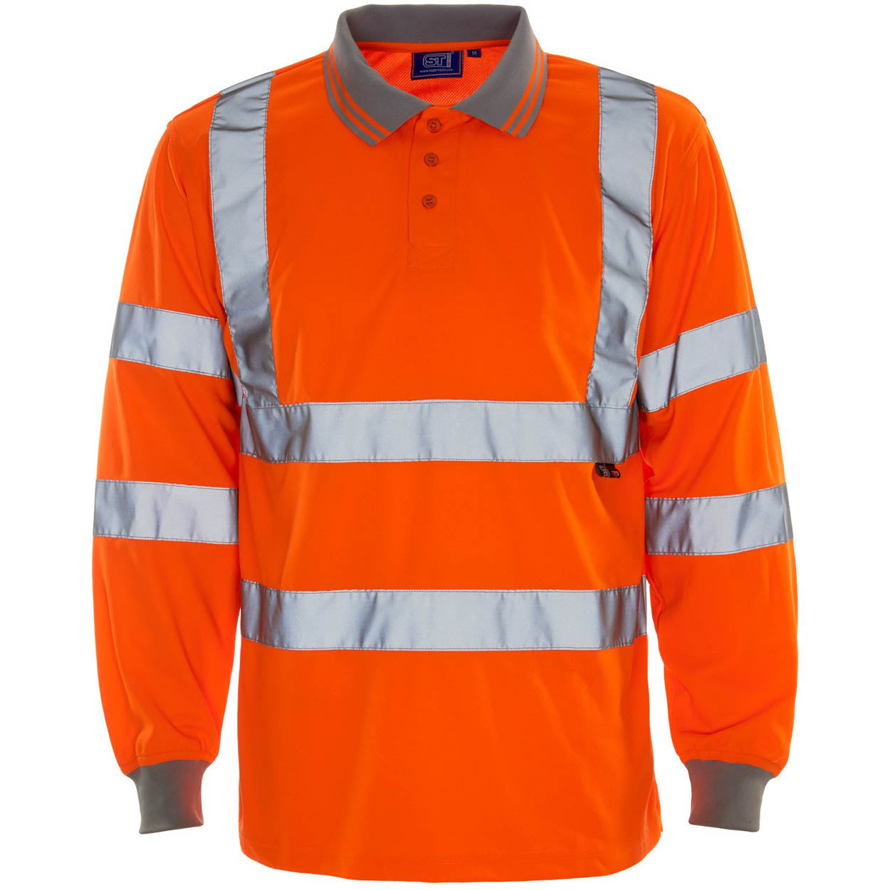 Supertouch H104 Hi Vis Long Sleeve Bird Eye Polo Shirt