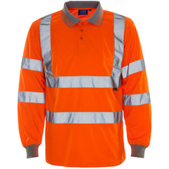 Supertouch H104 Hi Vis Long Sleeve Bird Eye Polo Shirt