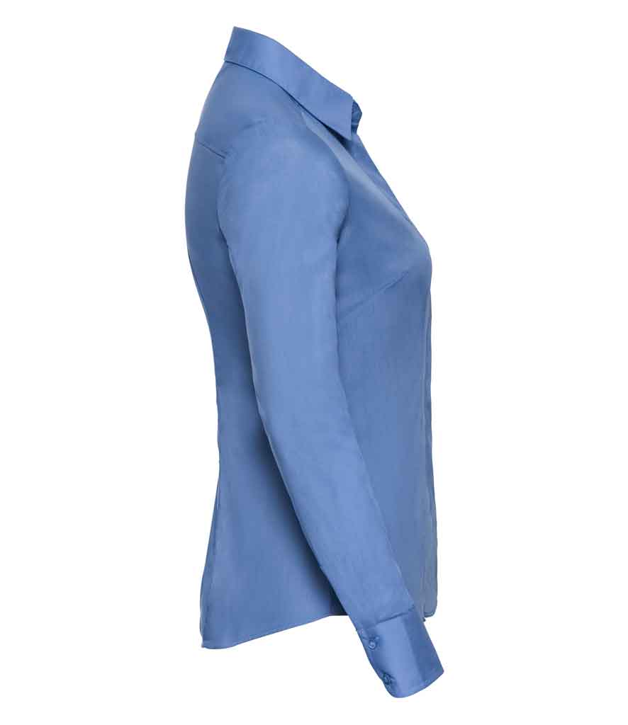 Russell Collection 924F Ladies Long Sleeve Poly Cotton Poplin Shirt