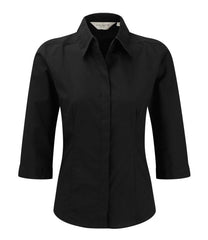 Russell Collection 926F Ladies 3/4 Sleeve Poplin Shirt