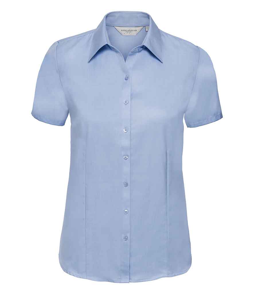 Russell Collection 963F Ladies Short Sleeve Herringbone Shirt