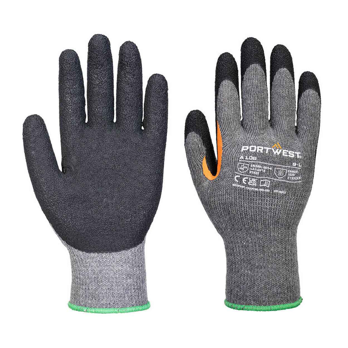 Portwest A106 Grip 10 Latex Reinforced Thumb Glove (Pk12)