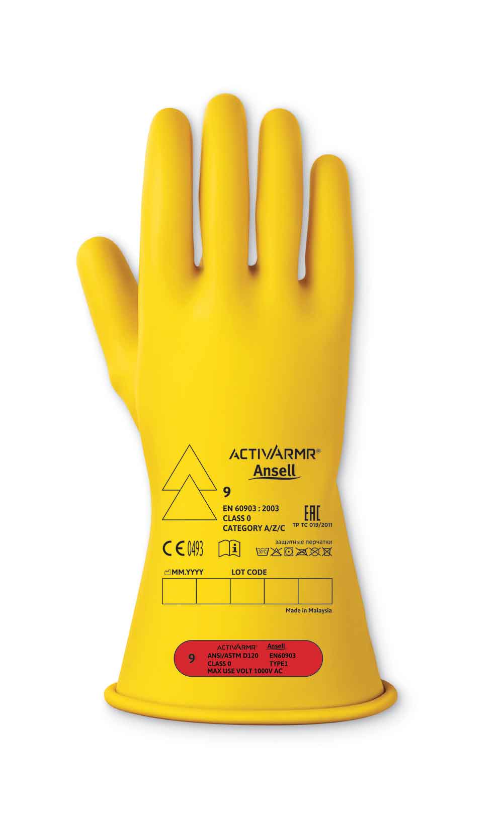 Ansell Edmont ANRIG011 Low Voltage Electrical Insulating Glove (Class 0)