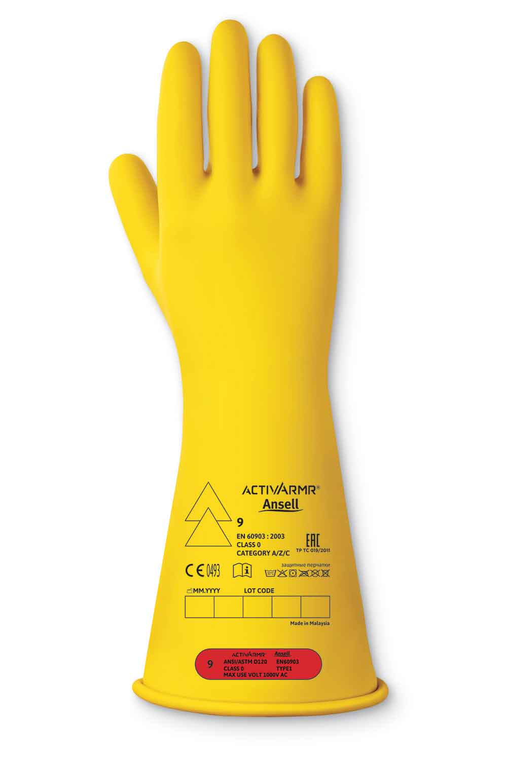 Ansell Edmont ANRIG014 Low Voltage Electrical Insulating Glove (Class 0) 14"