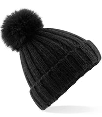 Beechfield BC413 Verbier fur pop pom chunky beanie