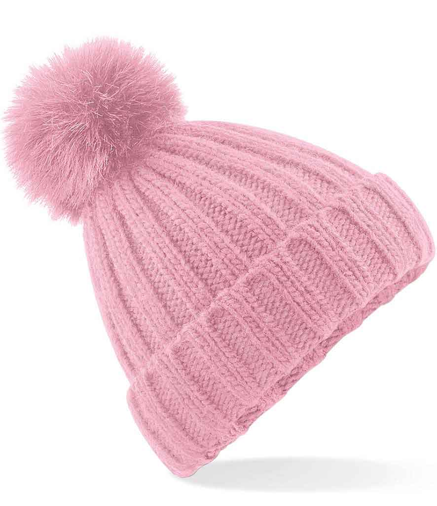 Beechfield BC413 Verbier fur pop pom chunky beanie
