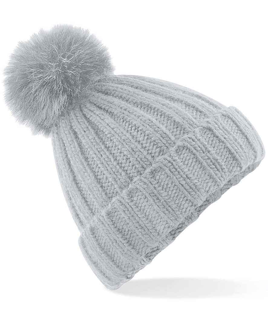 Beechfield BC413 Verbier fur pop pom chunky beanie