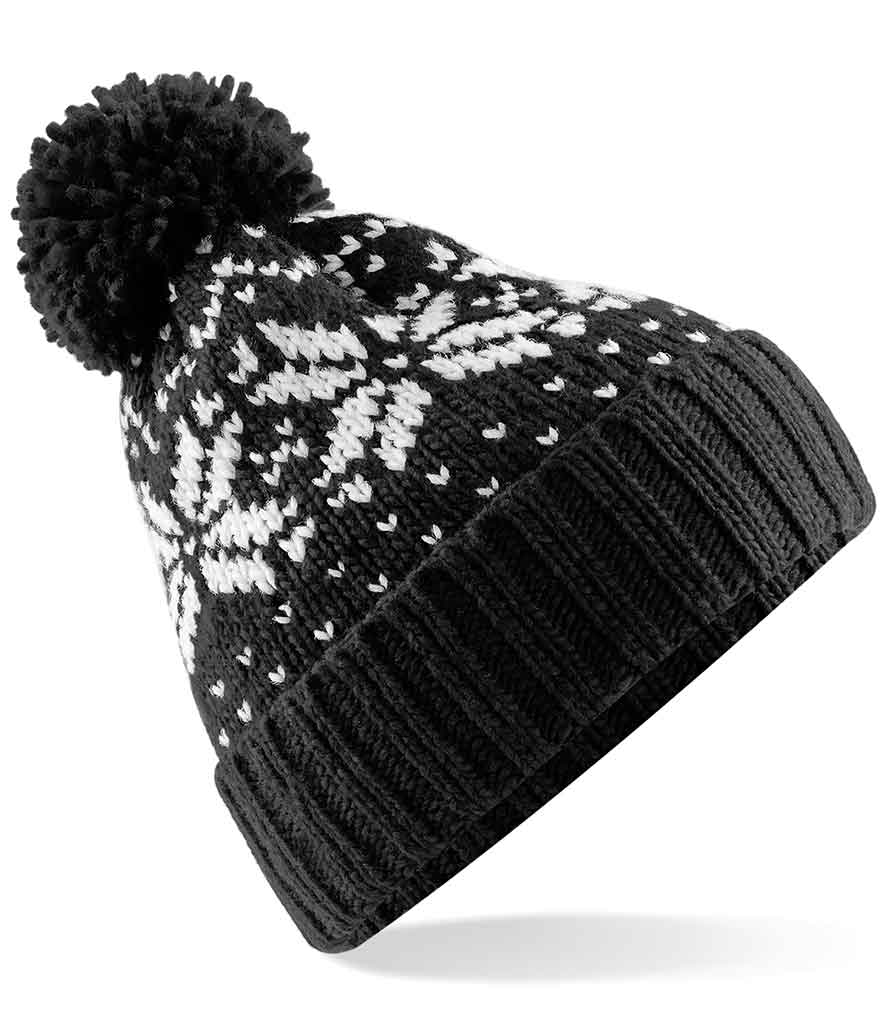 Beechfield BB456 Fair Isle Snow. Beanie