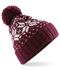 Beechfield BB456 Fair Isle Snow. Beanie