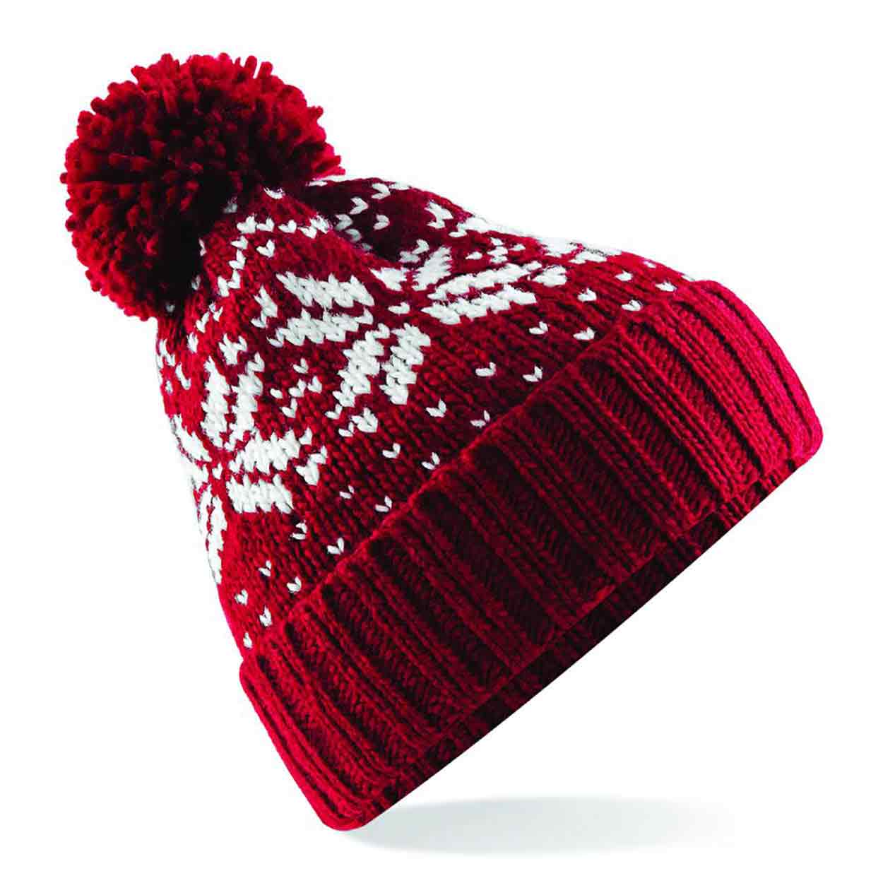 Beechfield BB456 Fair Isle Snow. Beanie
