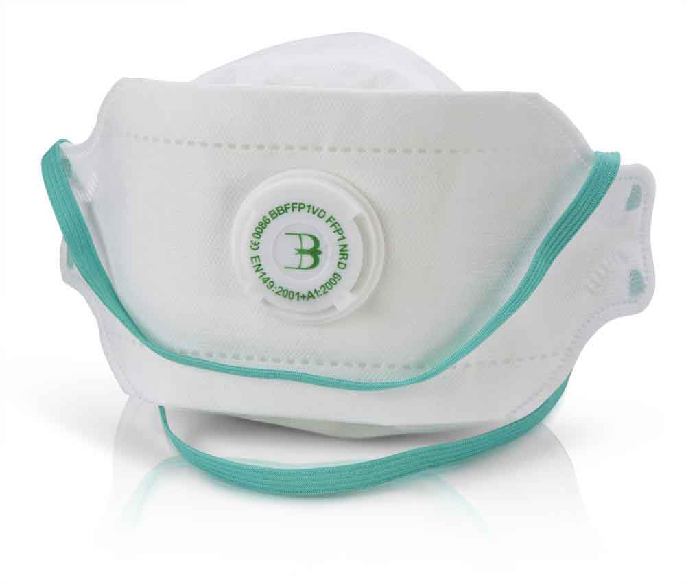 Beeswift BBFFP1V B-B Premium Fold Flat P1V Mask