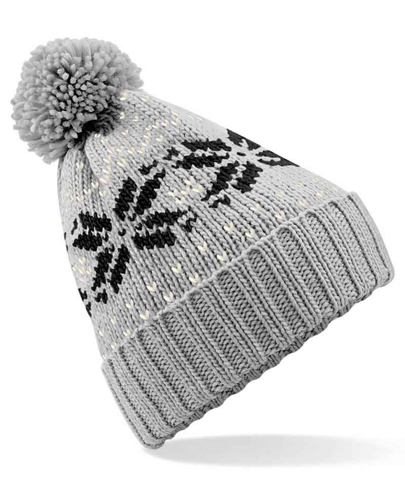 Beechfield BB456 Fair Isle Snow. Beanie