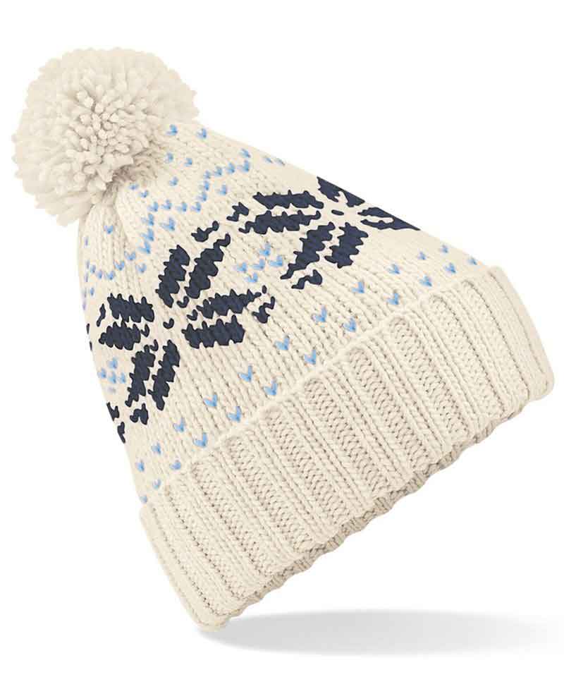 Beechfield BB456 Fair Isle Snow. Beanie