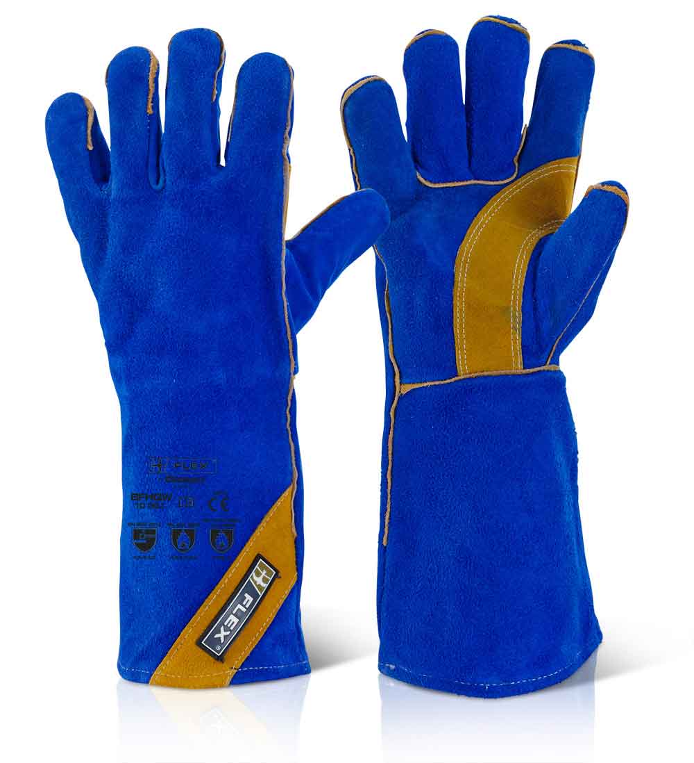 Beeswift Cat2 Blue Gold Hq 16" Welders Gauntlet Pack of 10