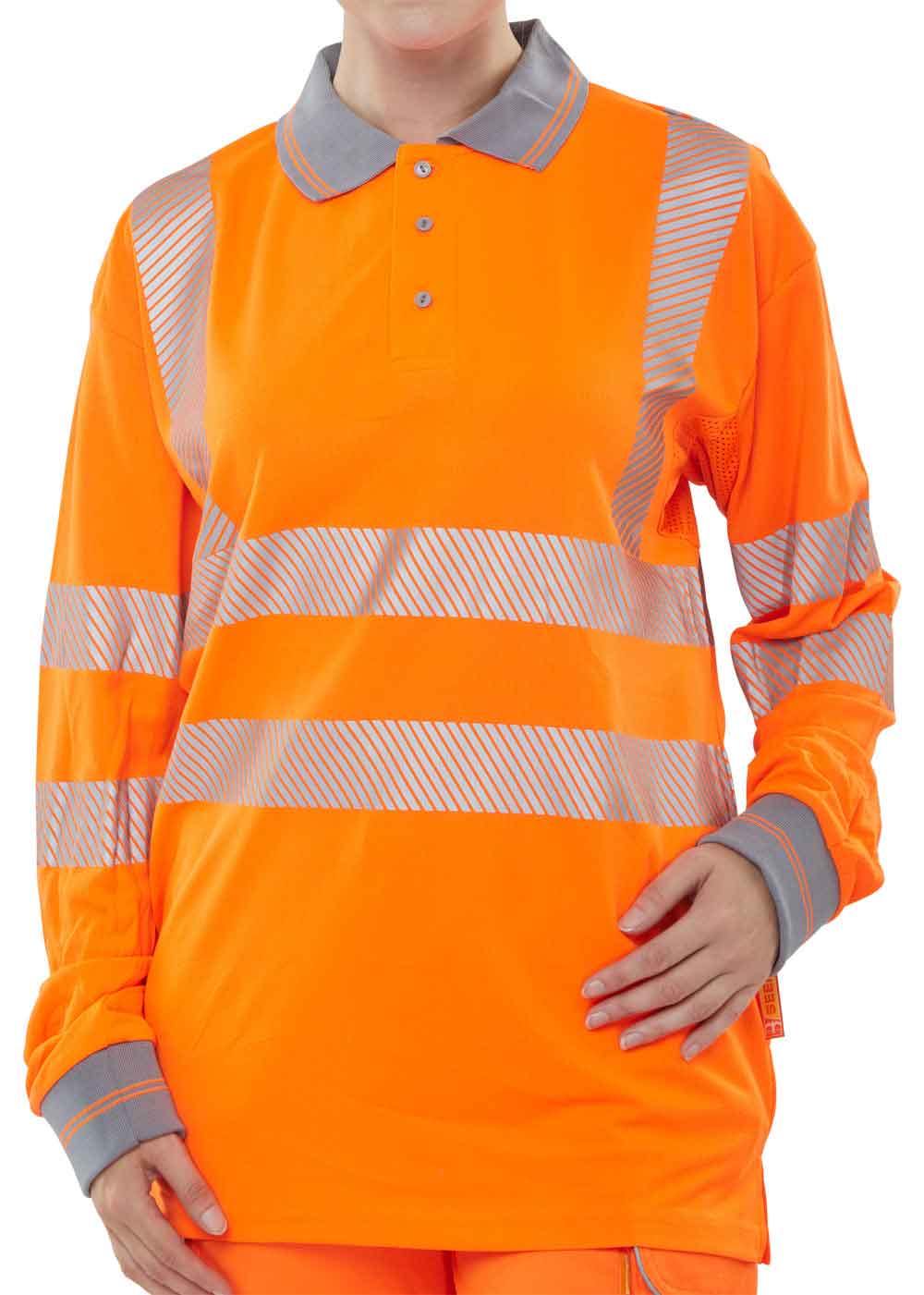 Beeswift BPKEXECLS Hiviz Executive Long Sleeve Polo