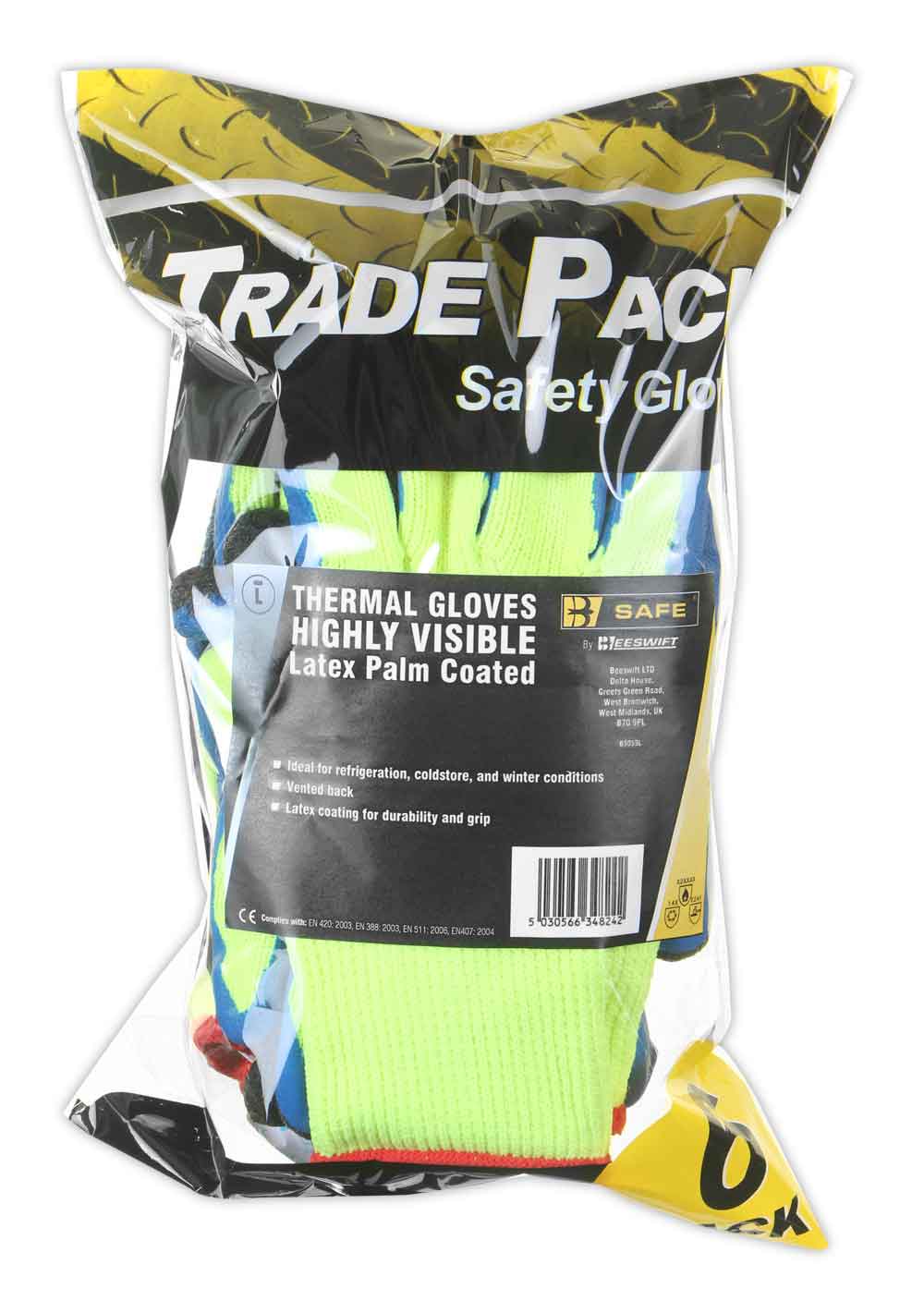 Beeswift Latex Thermal Glove Saturn Yellow Pack of 6