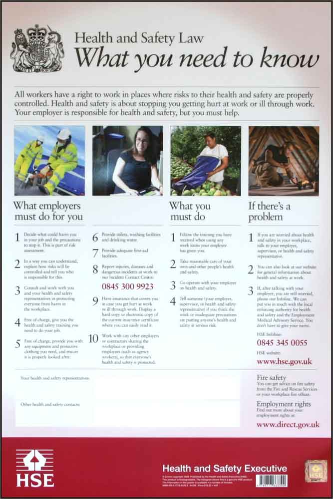Beeswift BSSHSE01 Health & Safety Law Poster Pvc