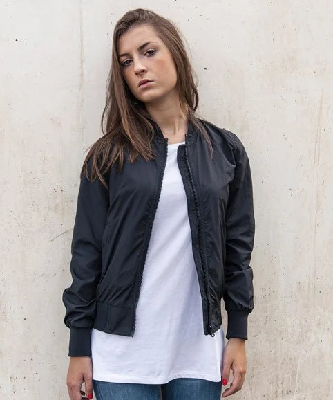 Build Your Brand BY044 Women's nylon bomber jacket