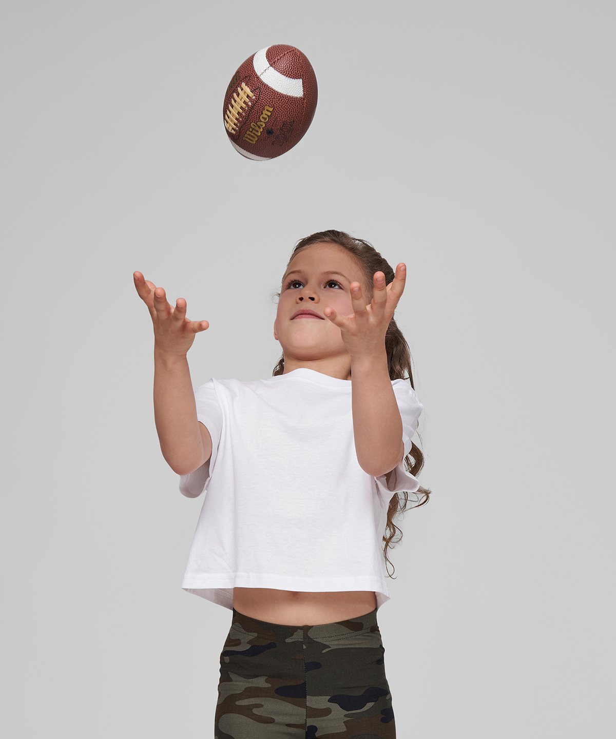 Build Your Brand BY114 Girls cropped Jersey tee