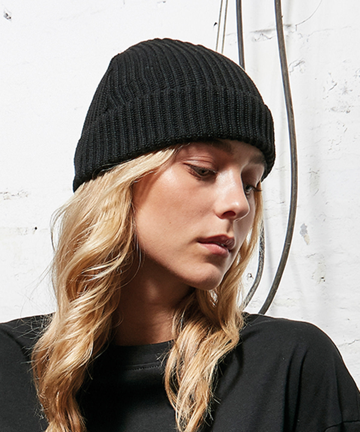 Build Your Brand BY154 Recycled yarn fisherman beanie