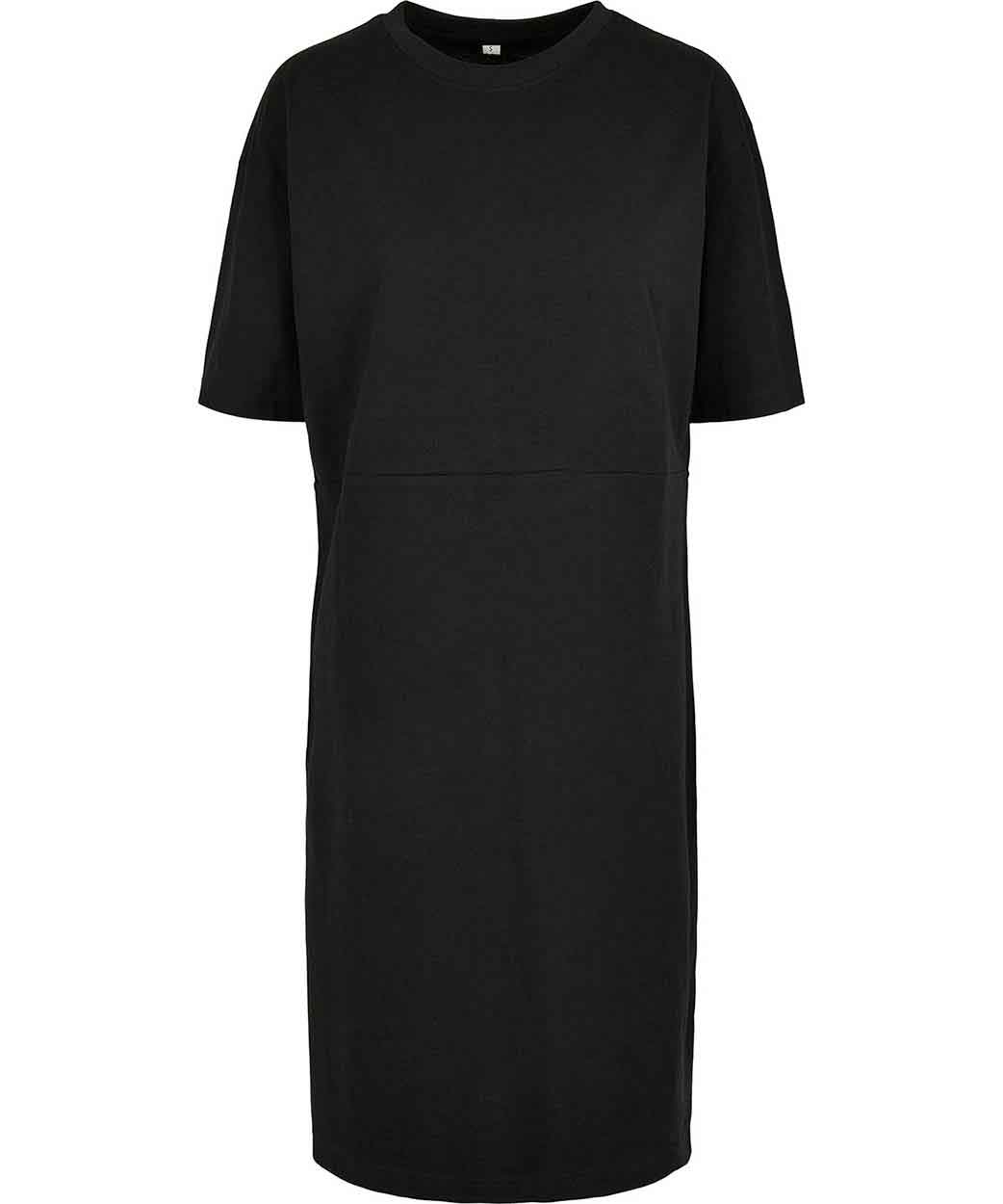 Build Your Brand BY181 Women's organic oversizes slit tee dress