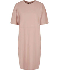 Build Your Brand BY181 Women's organic oversizes slit tee dress