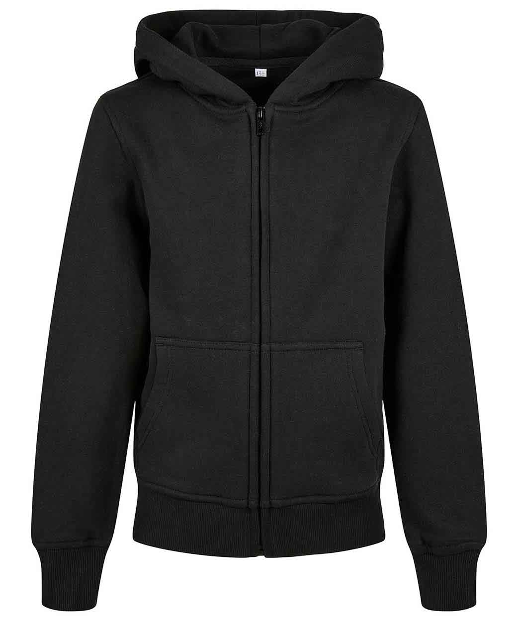 Build Your Brand BY188 Organic kids basic zip hoodie