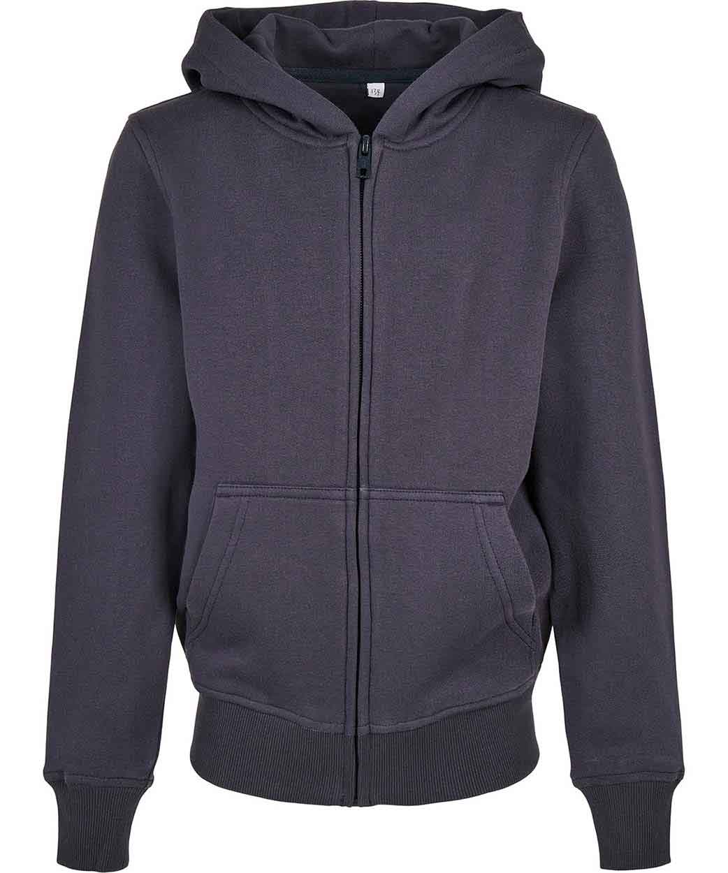 Build Your Brand BY188 Organic kids basic zip hoodie