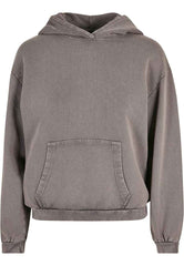 Build Your Brand BY194 Women's acid washed oversized hoodie