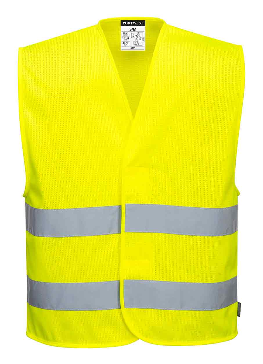 Portwest C374 MeshAir Hi-Vis Two Band Vest