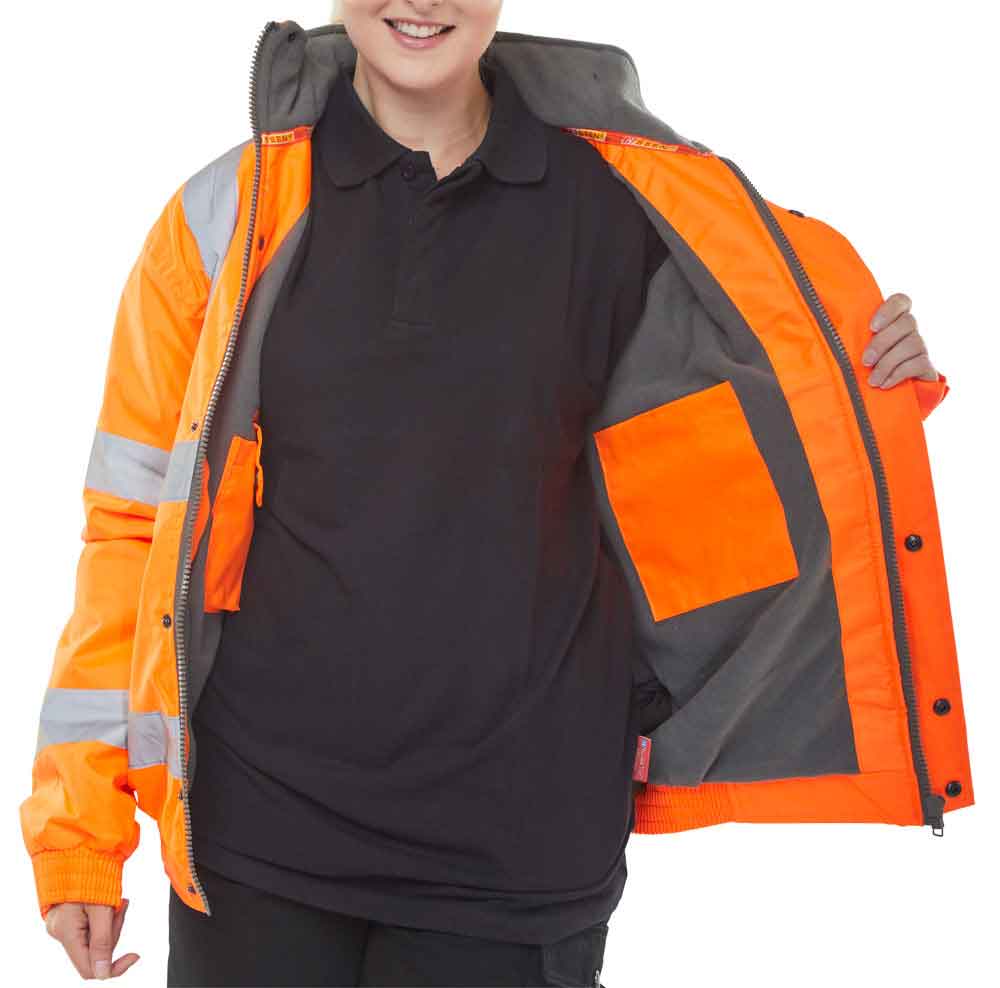 Beeswift CBJFL Hi Viz Fleece Lined Bomber Jacket
