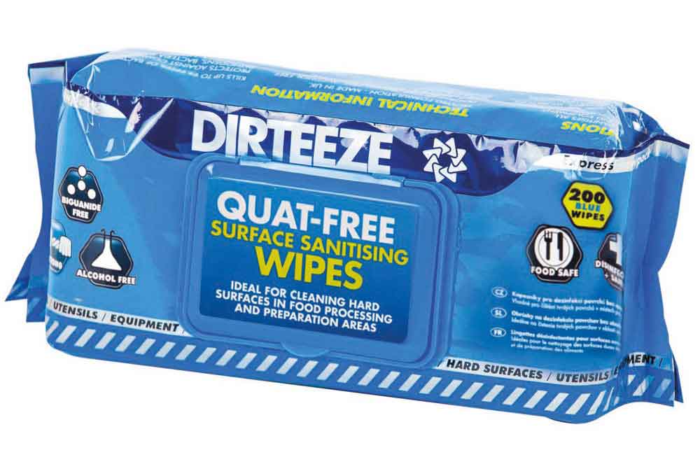 Dirteeze DZAB200 Anti-Bacterial Wipes (Soft Pack)