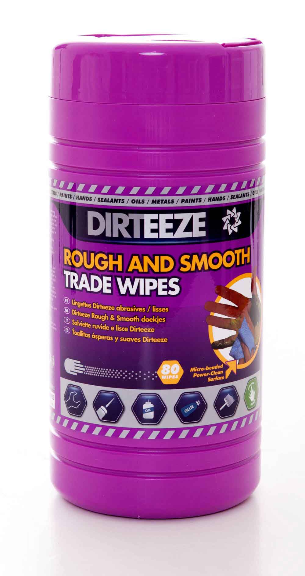 Dirteeze DZRS80 Rough And Smooth Wipes (Tub Of 80)