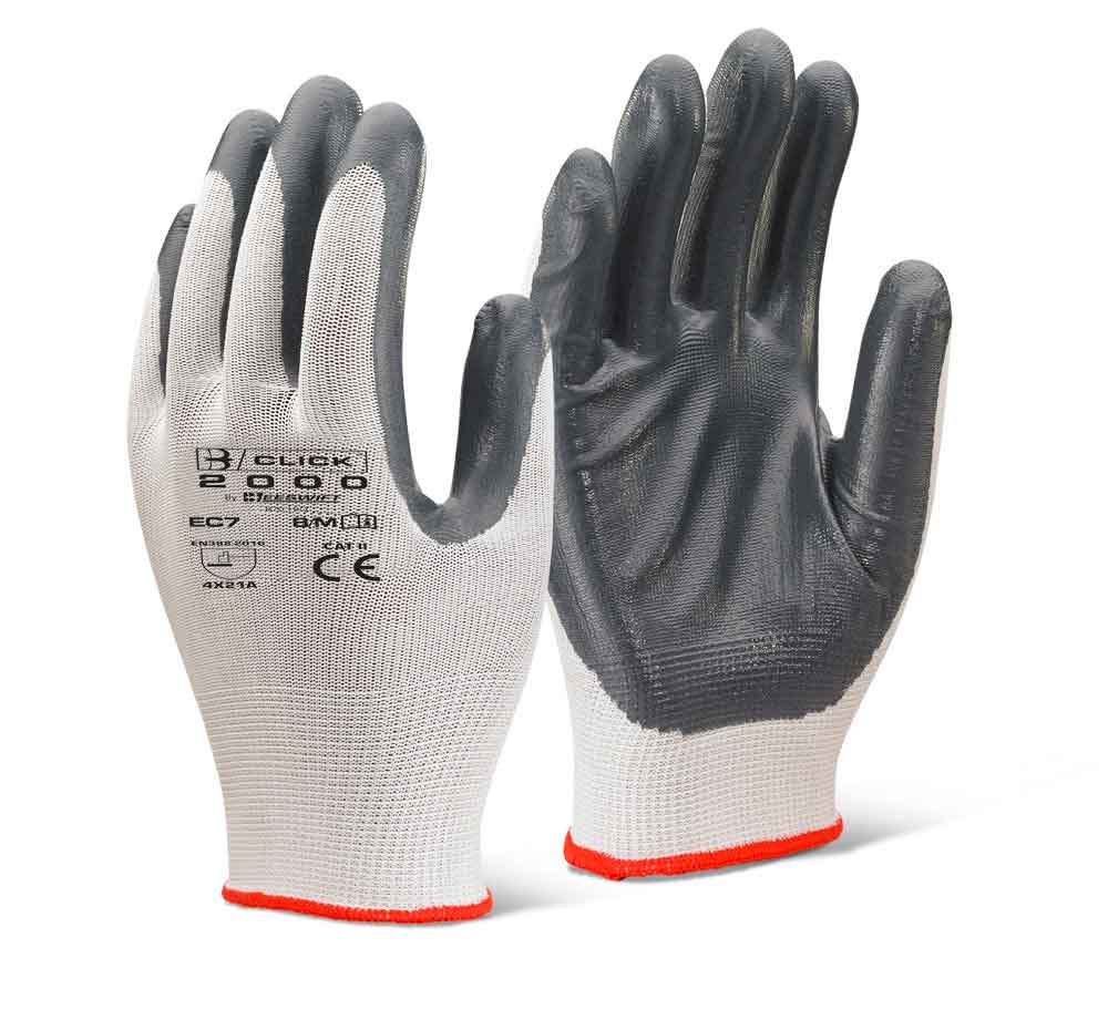 Beeswift Nitrile P/C Polyester Grey Pack of 10