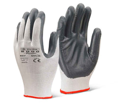 Beeswift Nitrile P/C Polyester Grey Pack of 10