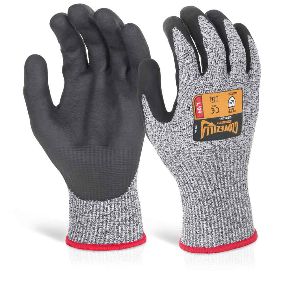 GZ01GY Glovezilla Nitrile Palm Coated Glove