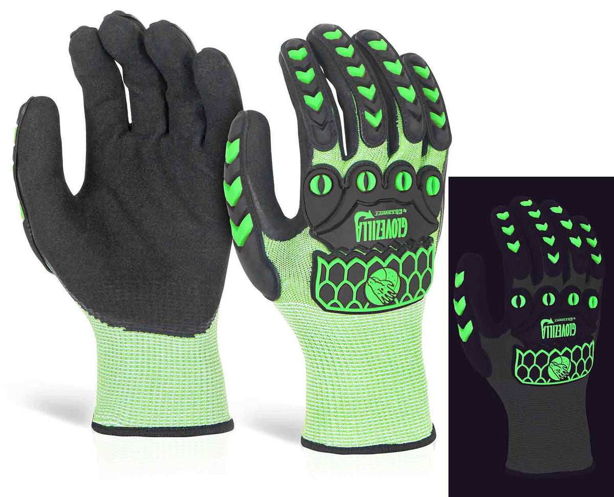 Glovezilla Glow In The Dark Foam Nitrile Glove Pair