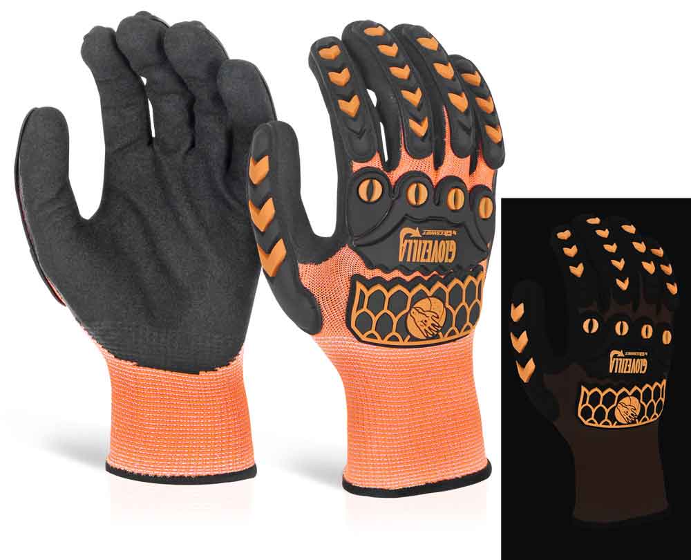 Glovezilla Glow In The Dark Foam Nitrile Glove Pair