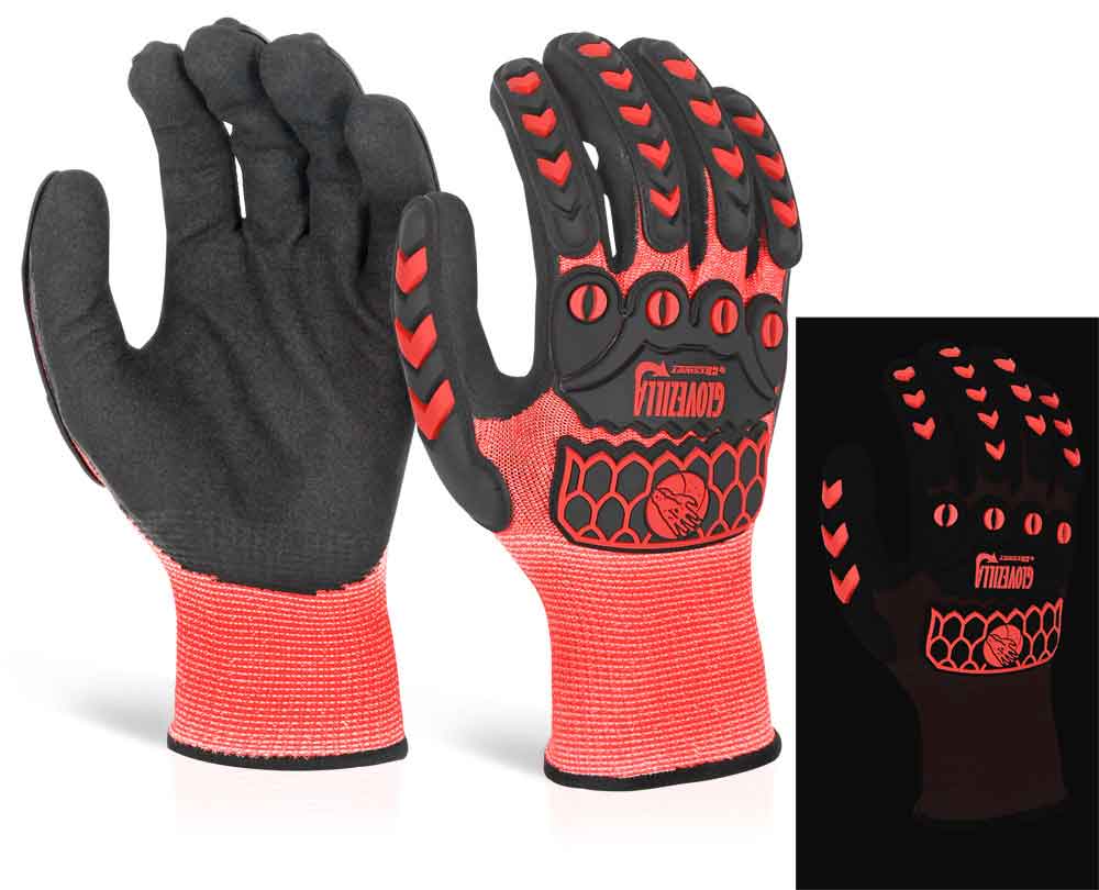 Glovezilla Glow In The Dark Foam Nitrile Glove Pair