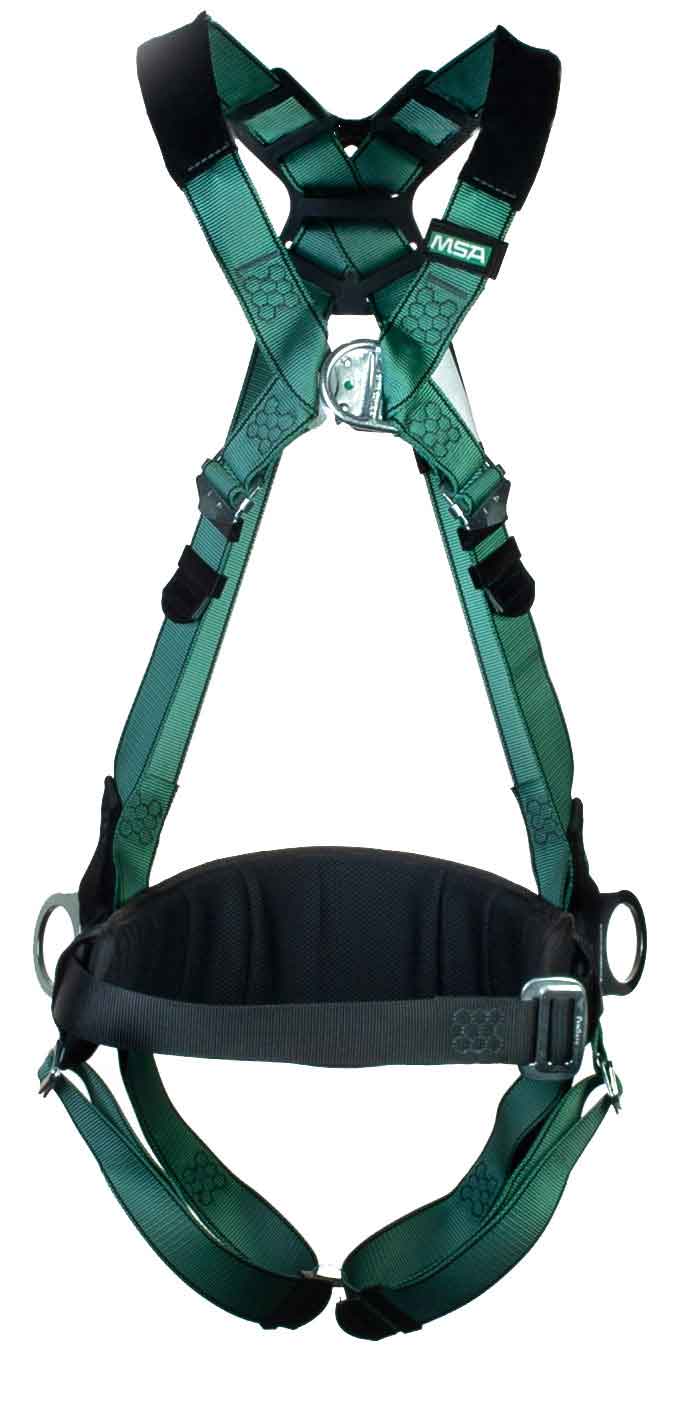 Msa MSA10206048 V-Form Back/Chest/Hip D-Ring Qf Harness W/ Waist Belt