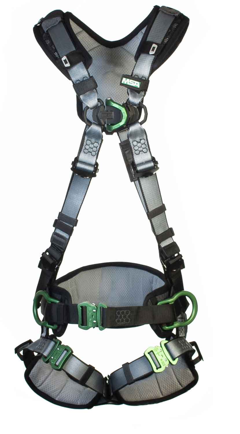 Msa MSA1020654 V-Fit Back/Chest/Hip D-Ring Bayonet Harness W/ W Belt
