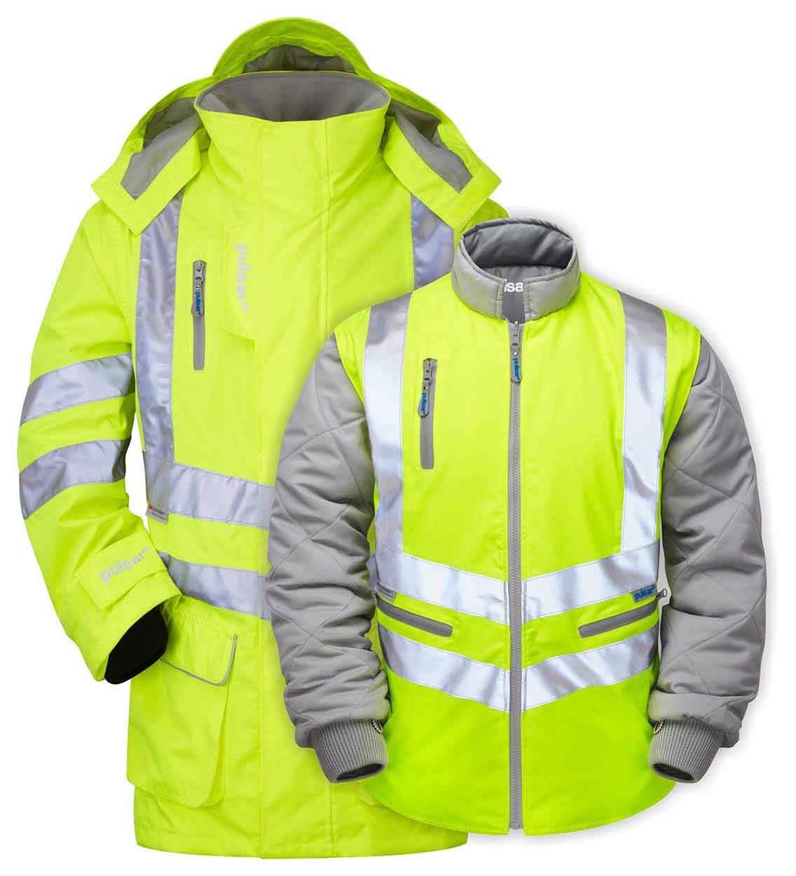 PULSAR P487 7-in-1 Hi-viz Storm Coat c/w Interactive Body Warmer