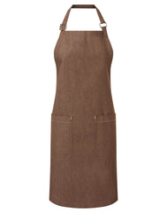 Premier PR113 Cotton denim bib apron, organic and Fairtrade certified