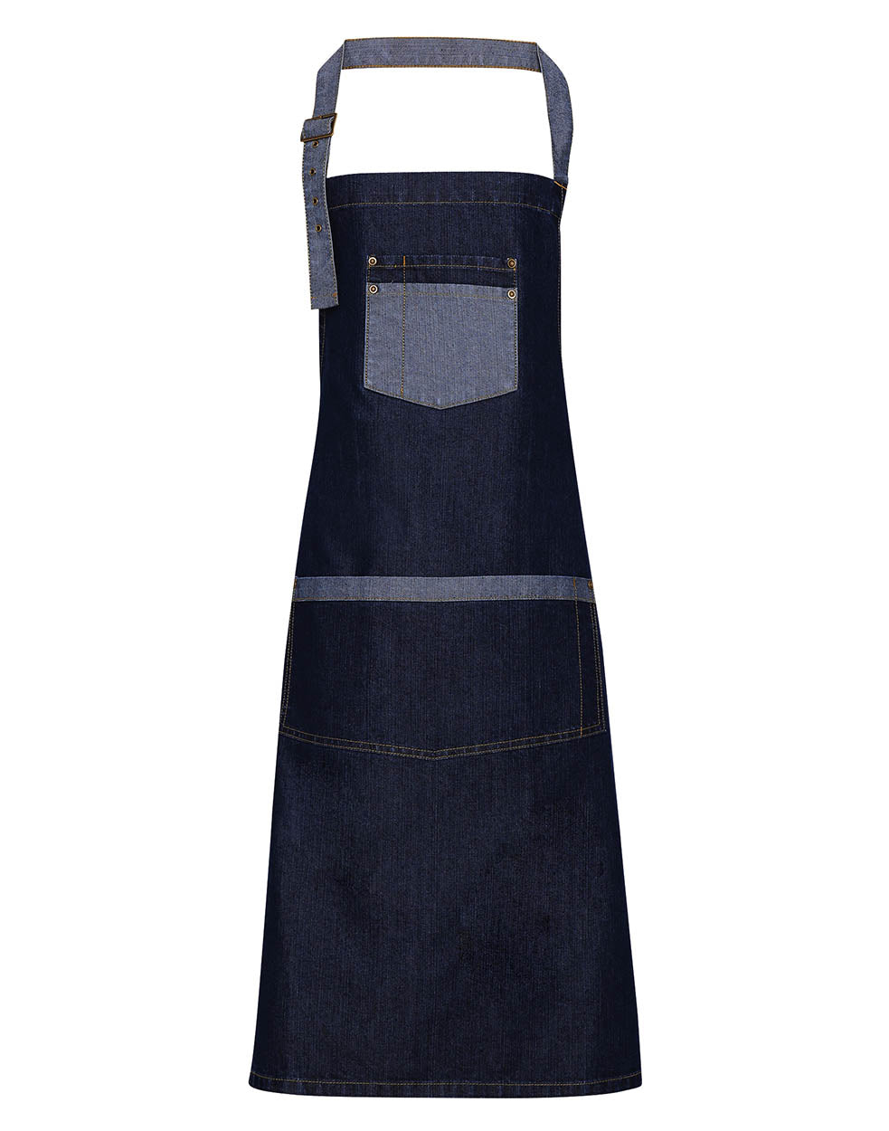 Premier PR127 Domain contrast denim bib apron