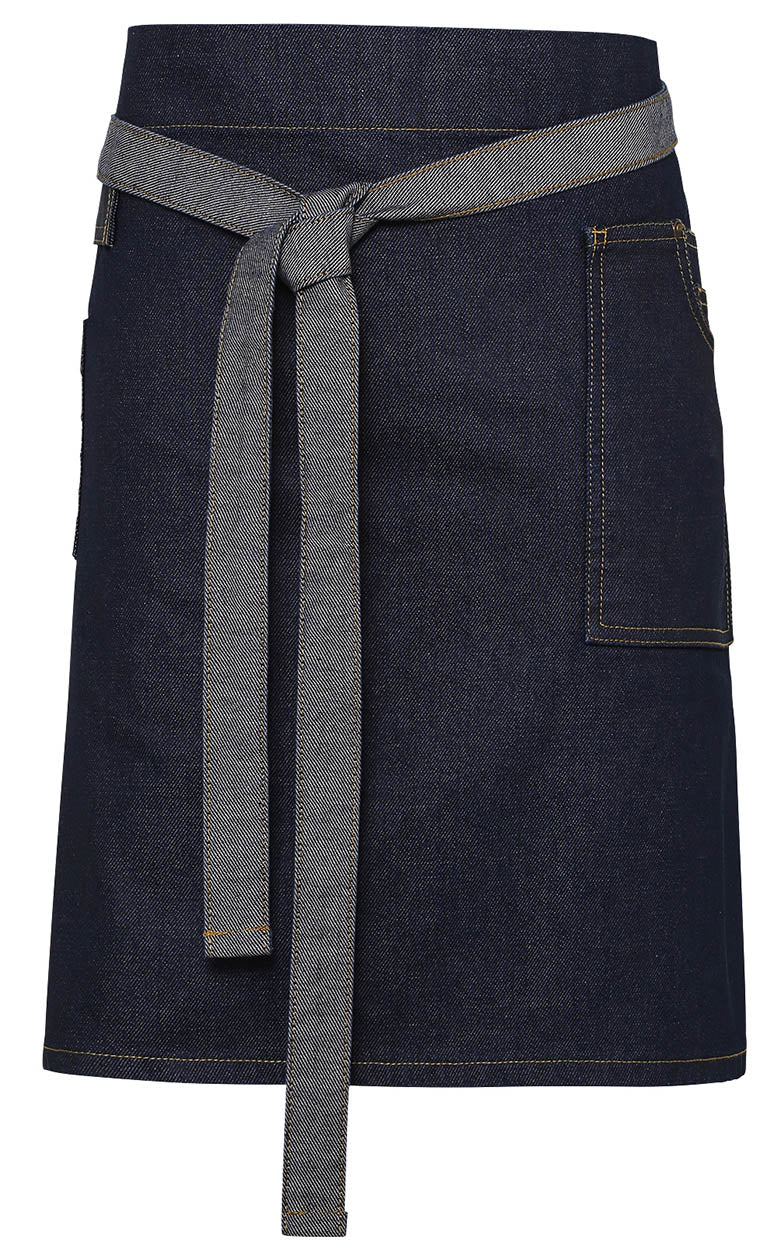Premier PR135 Division waxed-look denim waist apron