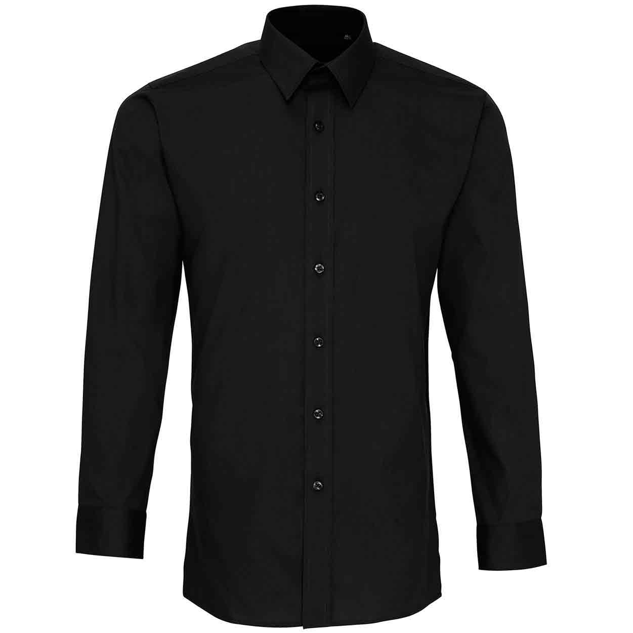 Premier PR204 'Colours' poplin fitted long sleeve shirt