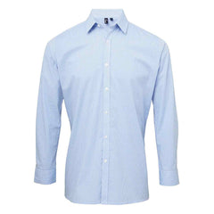 Premier PR220 Microcheck (Gingham) long sleeve cotton shirt